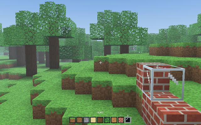 Version 0.1: groves on the hills, a wall of brick and a block of glass