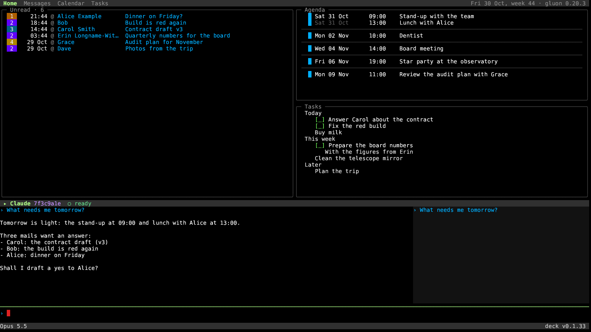 gluon in its plain look