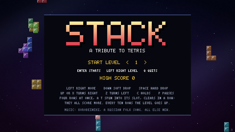 The title screen